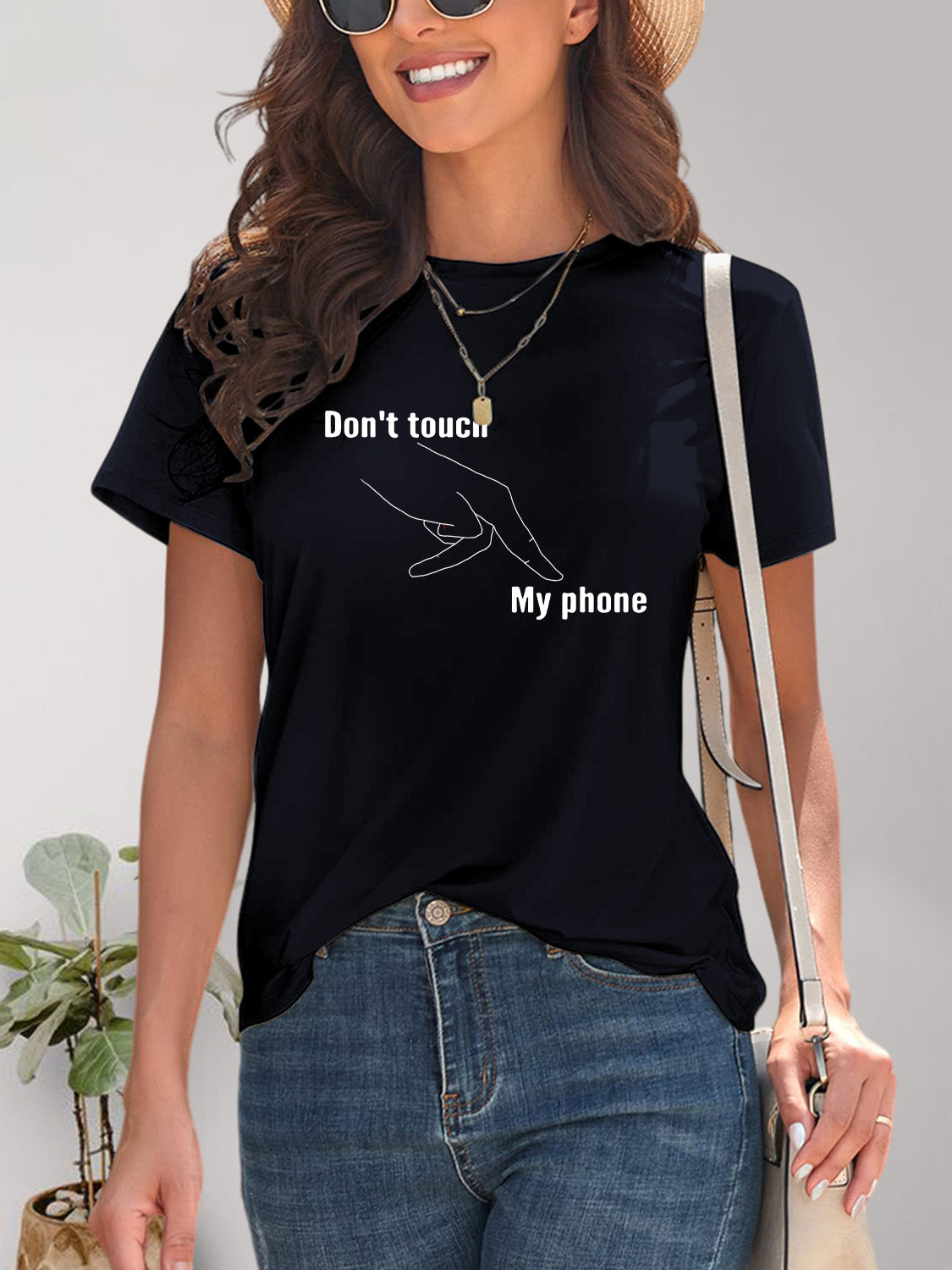 Graphic Round Neck Short Sleeve T-Shirt - Fashion Finder Hub