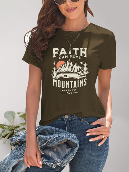 Graphic Round Neck Short Sleeve T-Shirt - Fashion Finder Hub