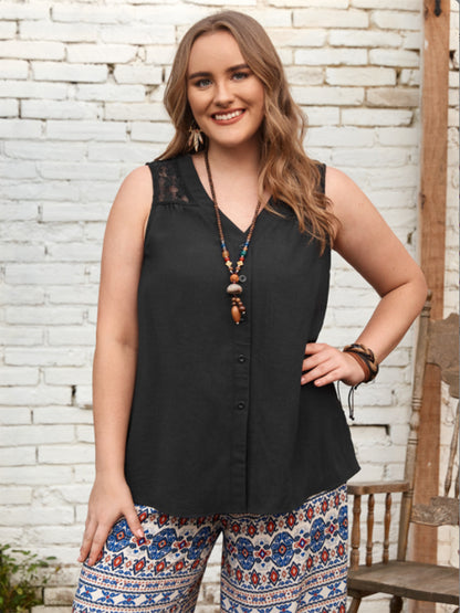 Plus Size V-Neck Tank - Fashion Finder Hub