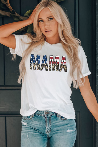 MAMA Round Neck Short Sleeve T-Shirt - Fashion Finder Hub