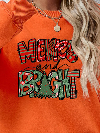 MERRY AND BRIGHT Long Sleeve Sweatshirt - Fashion Finder Hub
