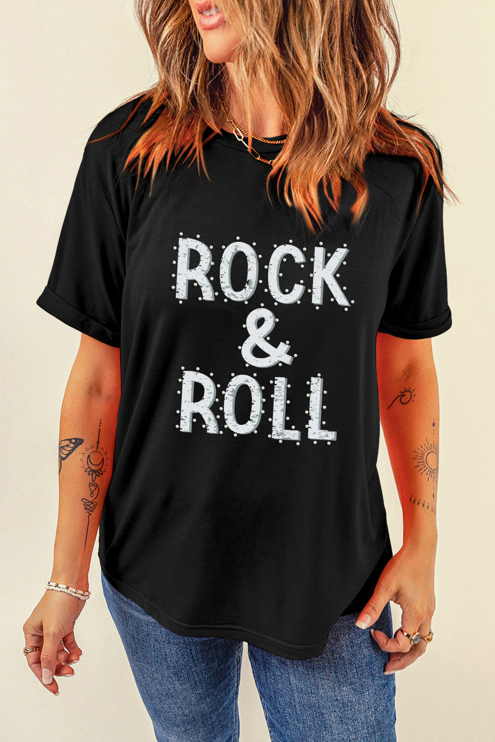 Letter Graphic Round Neck Short Sleeve T-Shirt - Fashion Finder Hub