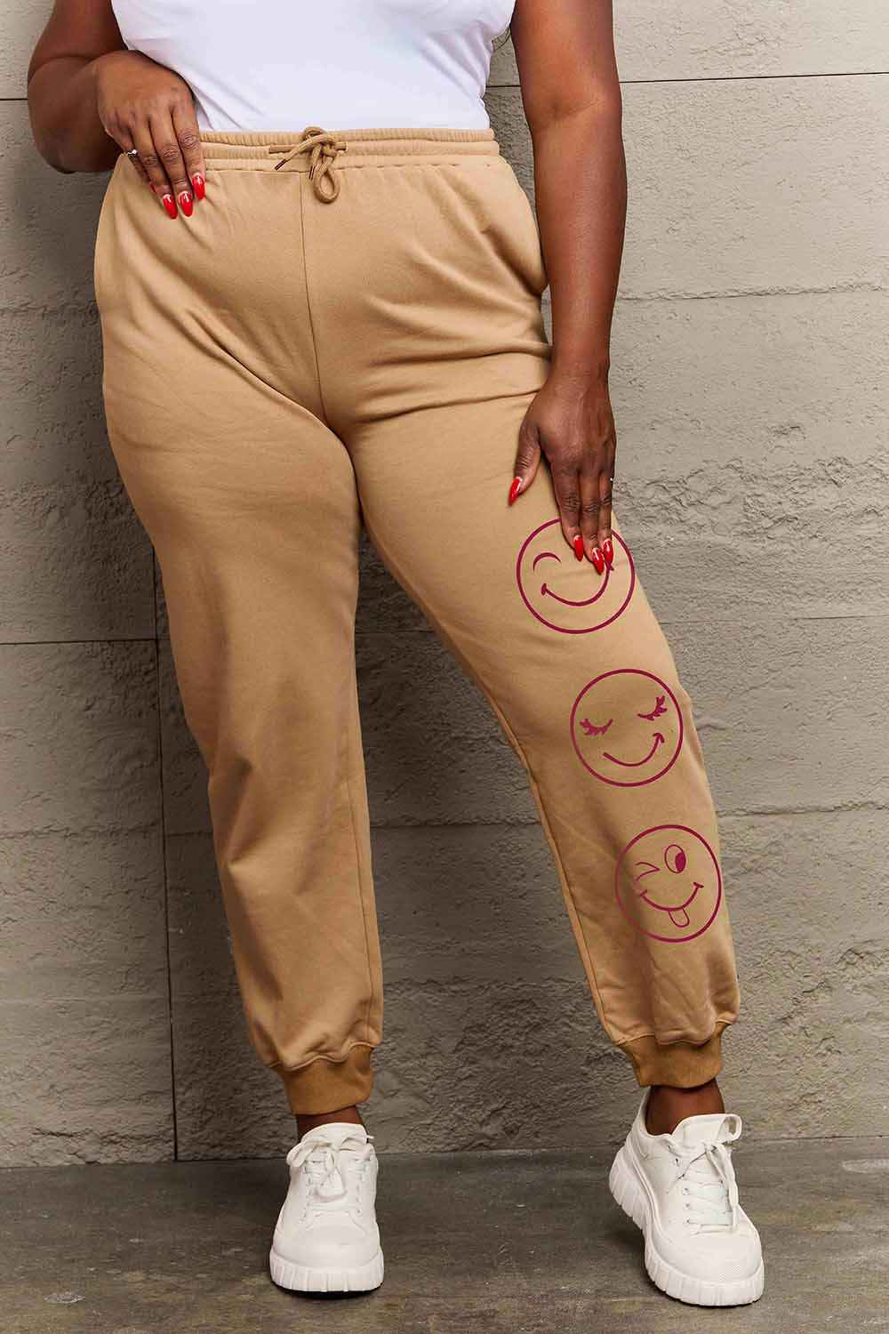 Simply Love Full Size Emoji Graphic Sweatpants - Fashion Finder Hub