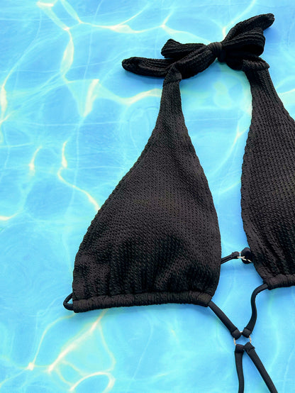 Halter Neck Side Tie One-Piece Swimsuit - Fashion Finder Hub