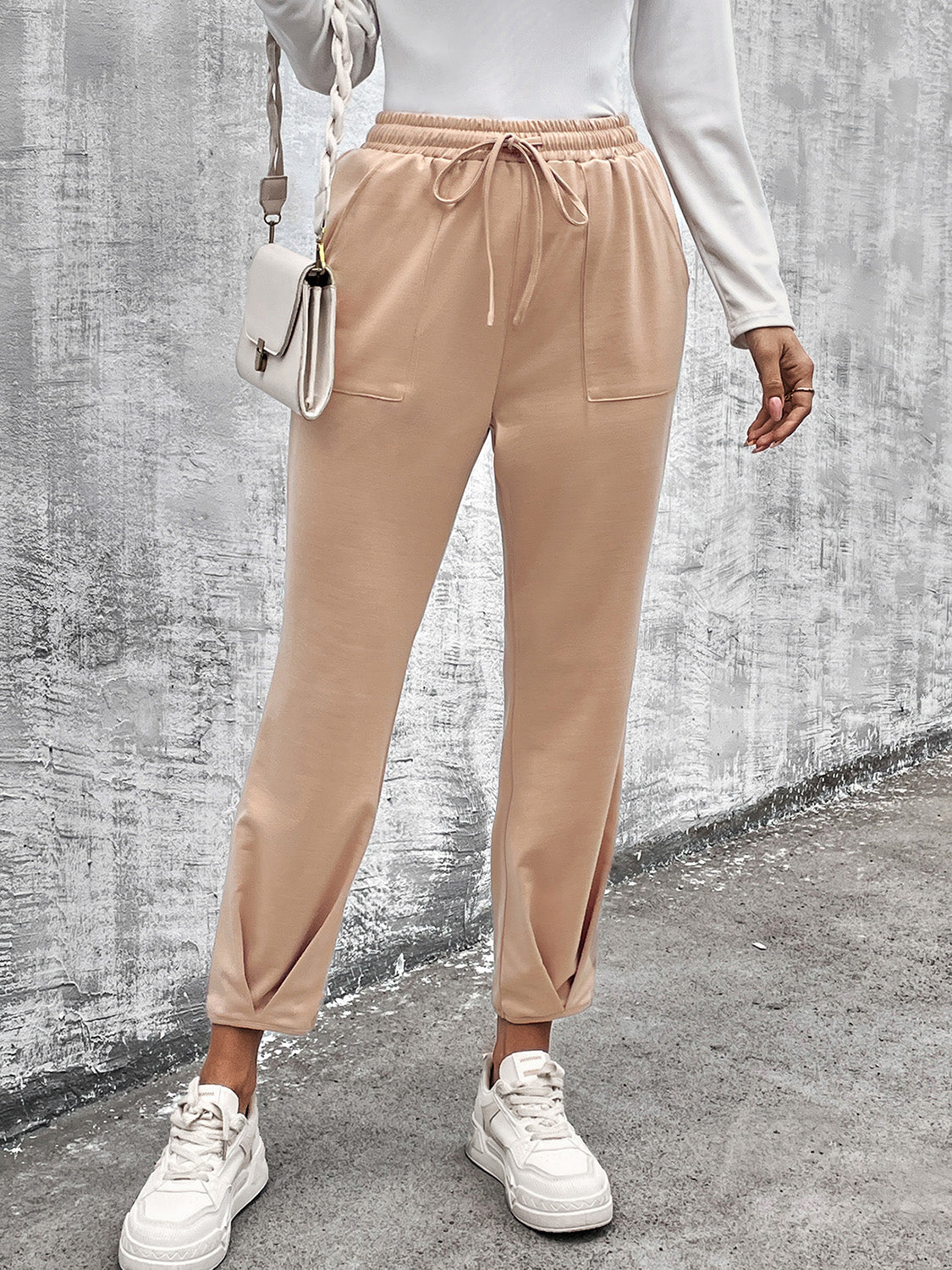 Drawstring Straight Pants with Pockets - Fashion Finder Hub