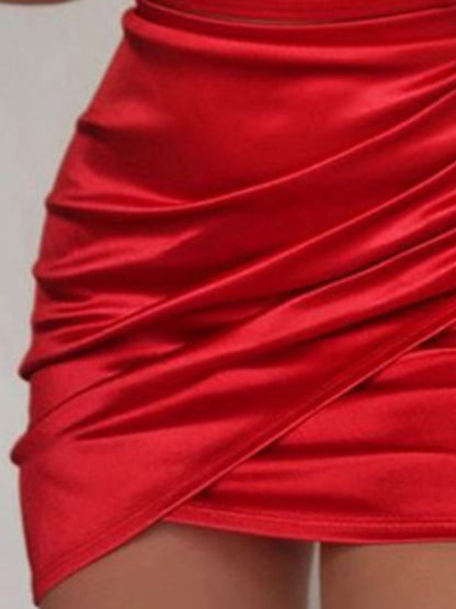 Ruched Spaghetti strap Wrap Dress - Fashion Finder Hub