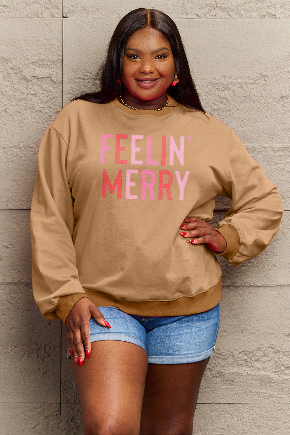Simply Love Full Size Graphic Round Neck Sweatshirt - Fashion Finder Hub