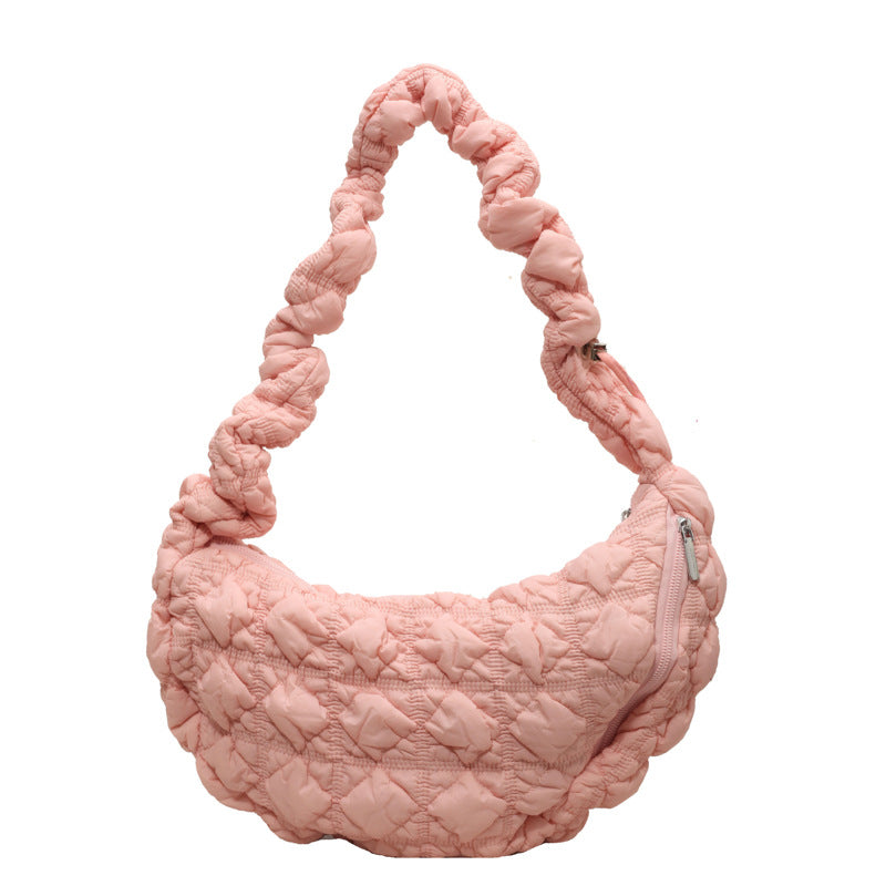 Niche Drawstring Shoulder Crossbody Pleated Cloud Bag