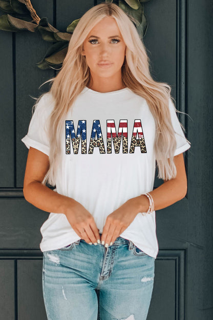MAMA Round Neck Short Sleeve T-Shirt - Fashion Finder Hub