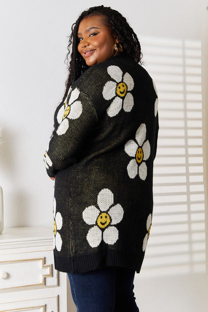 Floral Button Down Longline Cardigan - Fashion Finder Hub
