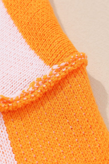 Checkered Exposed Seam Drooped Shoulder Sweater - Fashion Finder Hub