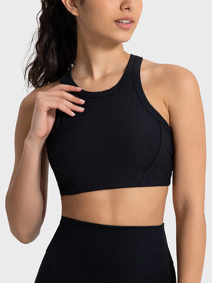 Wide Strap Cropped Sport Tank - Fashion Finder Hub