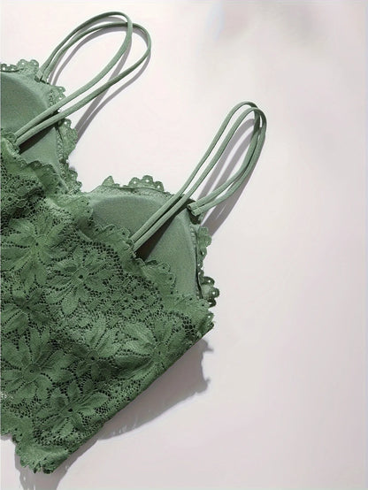 Lace Bra + Panty Removable Bra Sets (4 pcs)