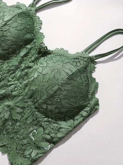 Lace Bra + Panty Removable Bra Sets (4 pcs)