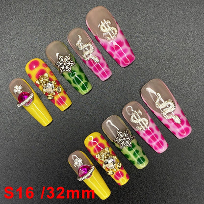Wholesale Best Quality Durable Acrylic Handmade False Press on Nails 10PCS Luxury Long Ballerina Artificial Fingernail with Glue