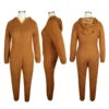 Winter Loungewear Plus Size Fleece Pajama Zipper Hoodie Sleepwear Onesie Pajamas Jumpsuits a Thick Slim-fit Winter Adult Onesie