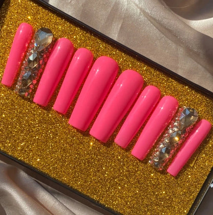 Exclusive Elegant French Design Private Label Short Matte Handmade Press Nails Fake Full Cover Rhinestone Acrylic Artificial