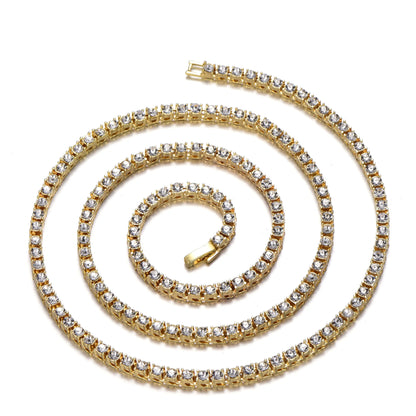 New Classical 4MM Tennis Chain Iced Out Necklace  8/18/20/24/inch Choker Gift