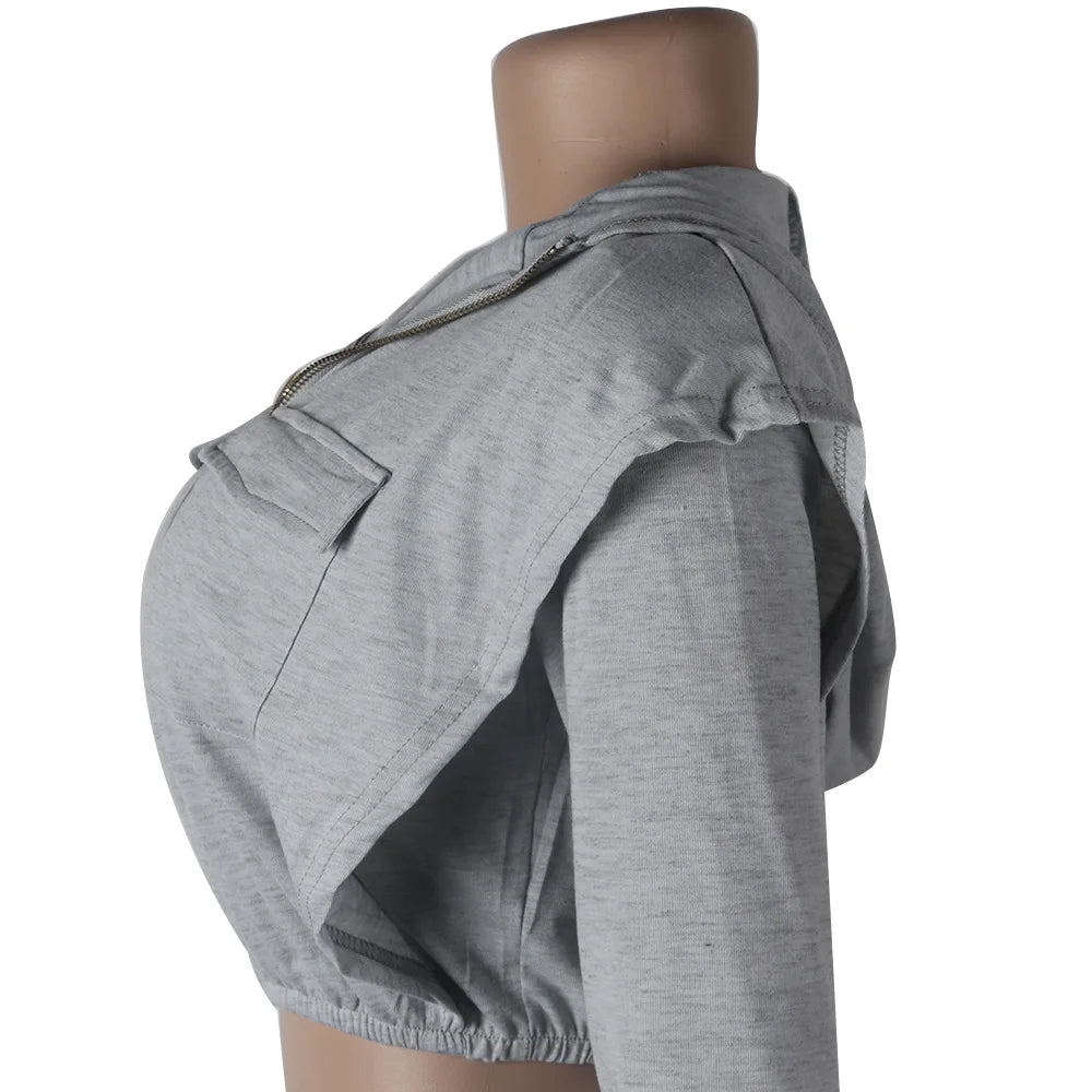 Solid Long Sleeve Two piece Sweatsuit Sets