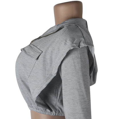 Solid Long Sleeve Two piece Sweatsuit Sets