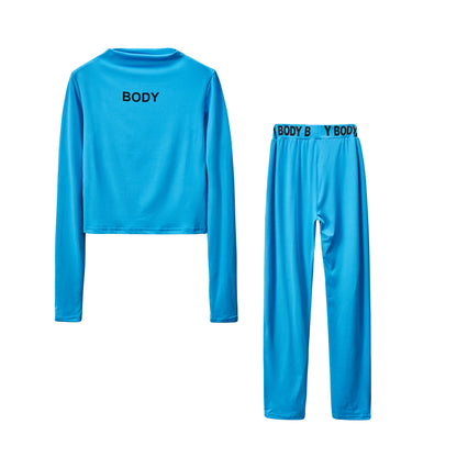 Hot Solid Color Tights + Long-sleeved Top (2pcs.)