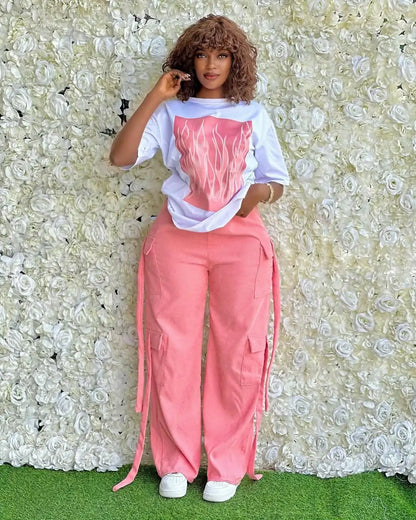 T-shirt With Trouser Set for Daily Dressing