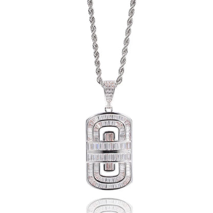 Micro Paved AAA+ Cubic Zirconia Geometric Square Pendants Necklaces