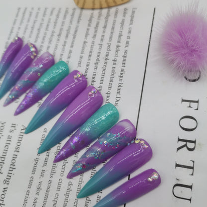 French Press on Nails Acrylic Hand Painted Designer Private Label Logo Customized Packaging Artificial Fingernails