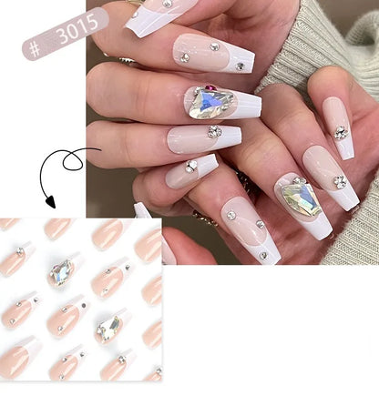 24 Pcs French Style Romantic Art Dating Nail Sets