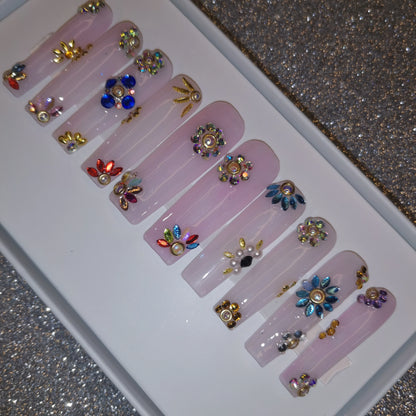 French Press on Nails Acrylic Hand Painted Designer Private Label Logo Customized Packaging Artificial Fingernails