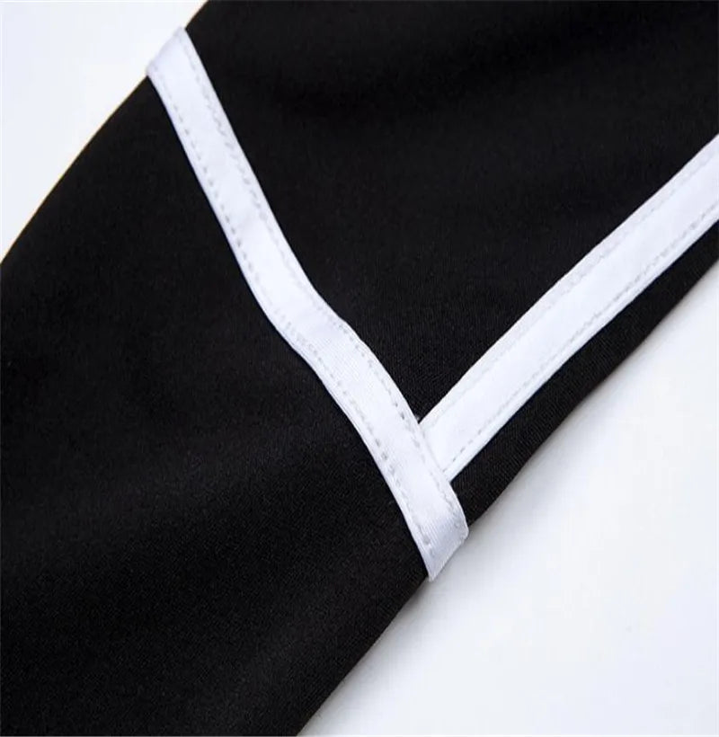 Tight All-around Contrast Slim Fit Midi Dresses