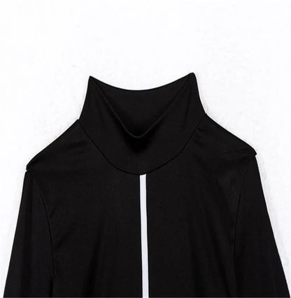 Tight All-around Contrast Slim Fit Midi Dresses