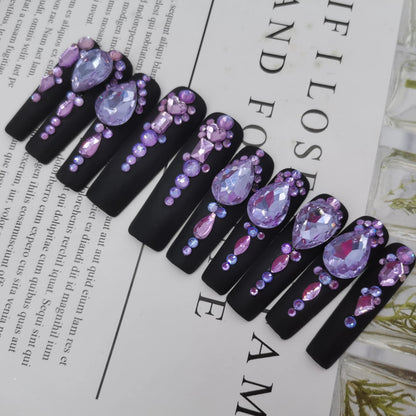 French Press on Nails Acrylic Hand Painted Designer Private Label Logo Customized Packaging Artificial Fingernails