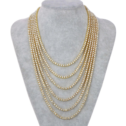 New Classical 4MM Tennis Chain Iced Out Necklace  8/18/20/24/inch Choker Gift