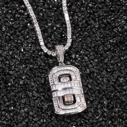 Micro Paved AAA+ Cubic Zirconia Geometric Square Pendants Necklaces