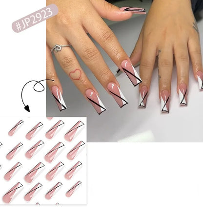 24 Pcs French Style Romantic Art Dating Nail Sets
