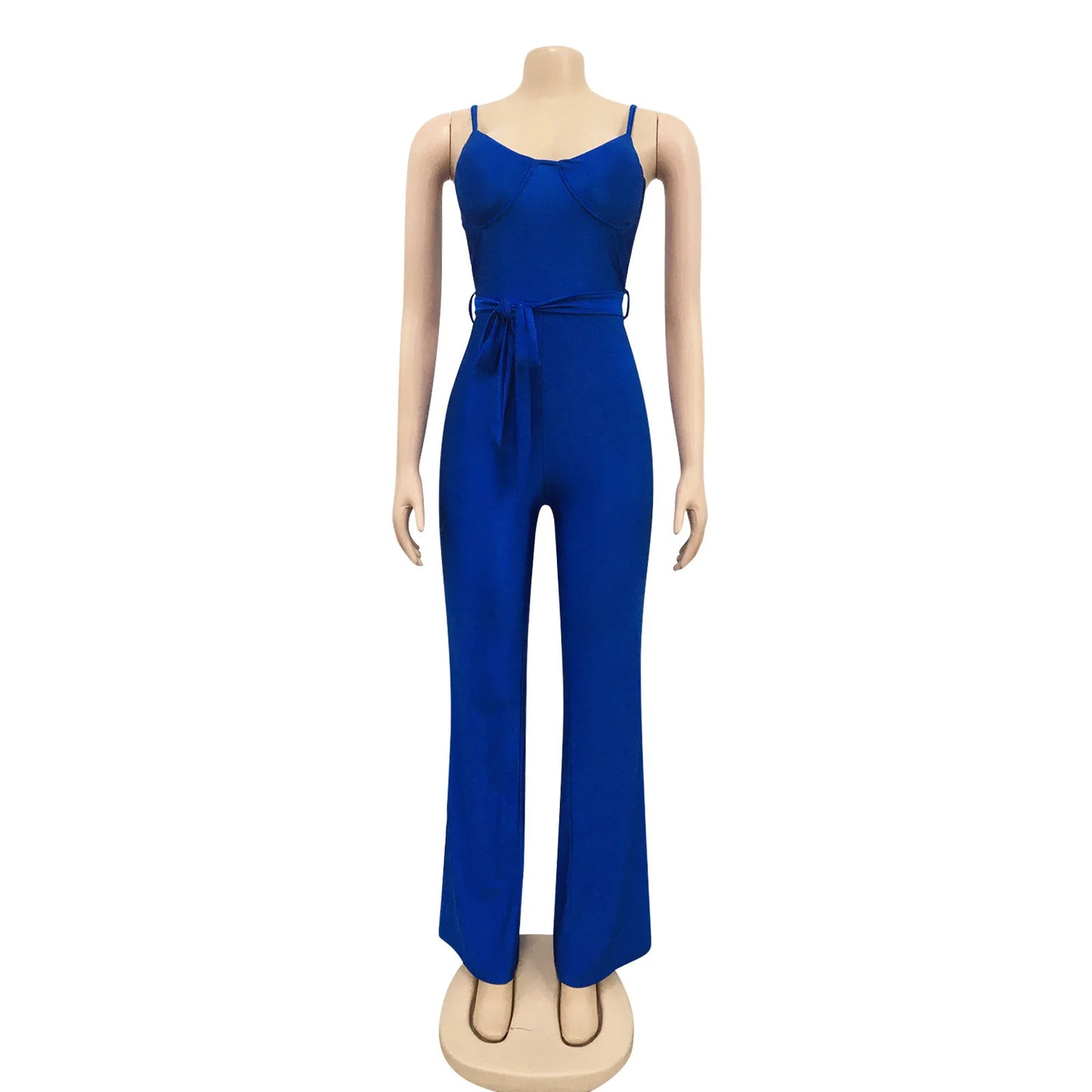 Spaghetti Strap Sleeve Straight Jumpsuits