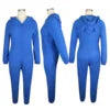 Winter Loungewear Plus Size Fleece Pajama Zipper Hoodie Sleepwear Onesie Pajamas Jumpsuits a Thick Slim-fit Winter Adult Onesie