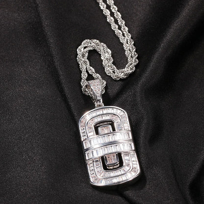 Micro Paved AAA+ Cubic Zirconia Geometric Square Pendants Necklaces