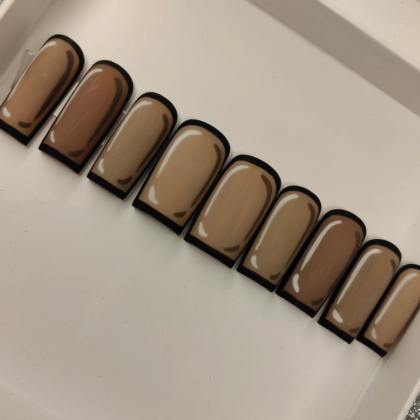 French Press on Nails Acrylic Hand Painted Designer Private Label Logo Customized Packaging Artificial Fingernails