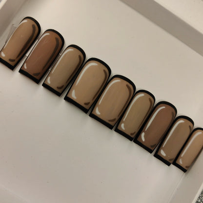 French Press on Nails Acrylic Hand Painted Designer Private Label Logo Customized Packaging Artificial Fingernails