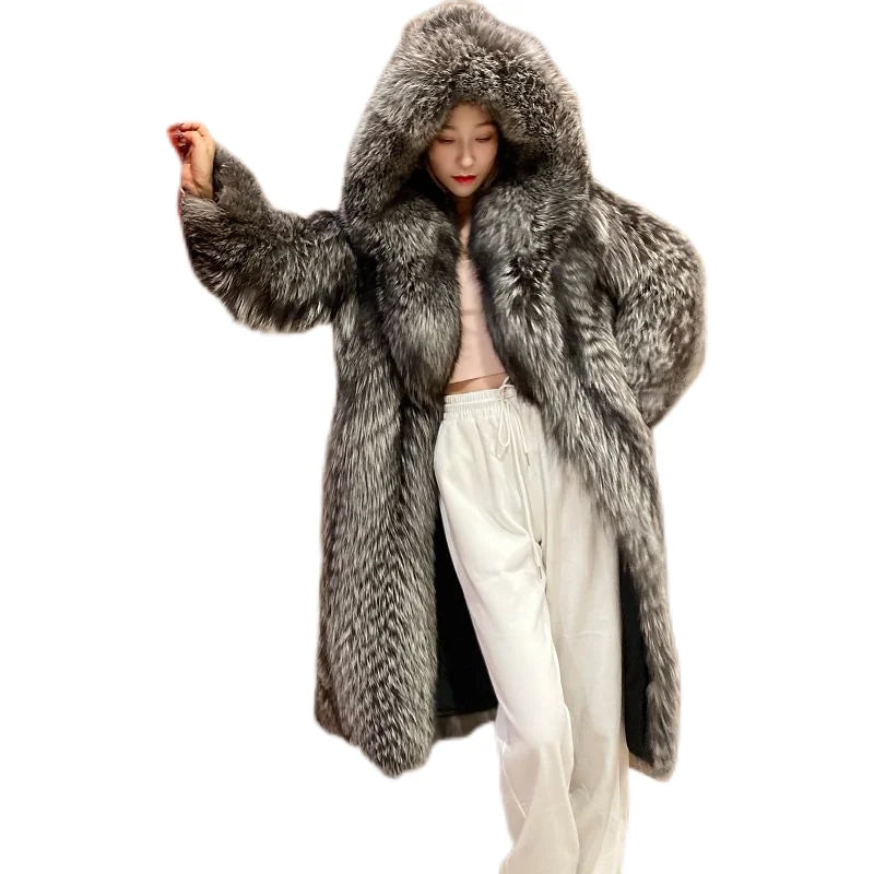 Yoko Hooded Fur Coat 🧥