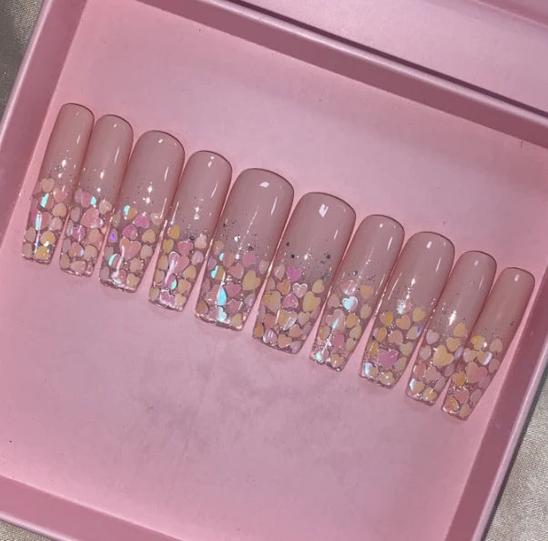 Exclusive Elegant French Design Private Label Short Matte Handmade Press Nails Fake Full Cover Rhinestone Acrylic Artificial