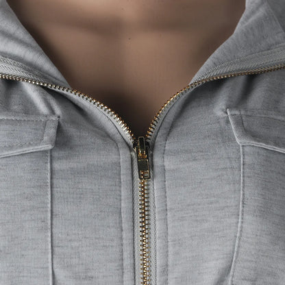 Solid Long Sleeve Two piece Sweatsuit Sets