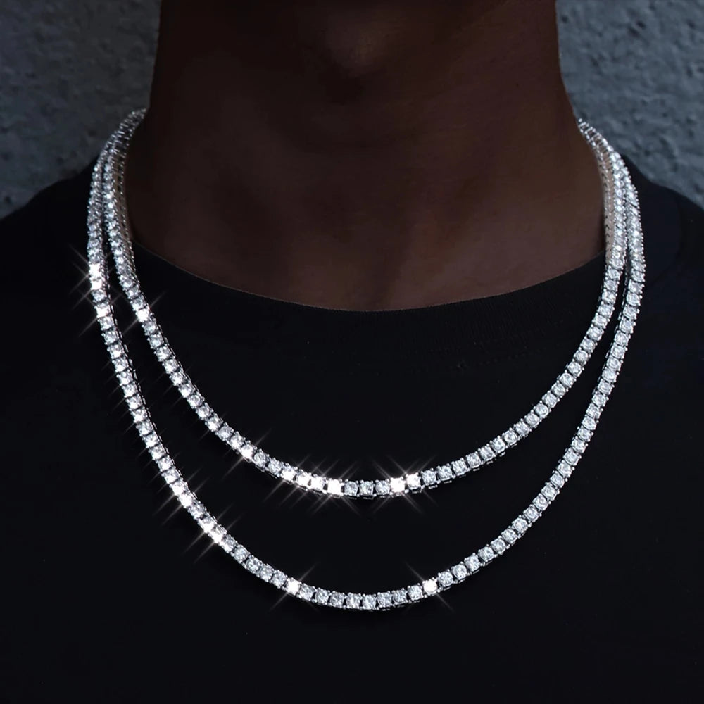 New Classical 4MM Tennis Chain Iced Out Necklace  8/18/20/24/inch Choker Gift