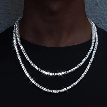 New Classical 4MM Tennis Chain Iced Out Necklace  8/18/20/24/inch Choker Gift