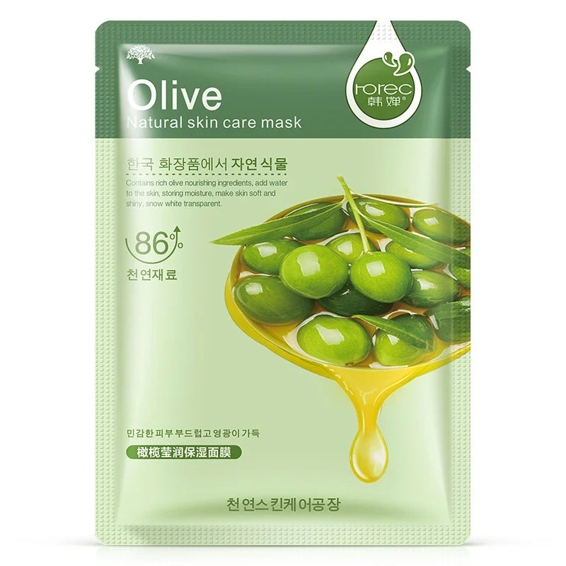 Skin Care Natural Fruit Plant Facial Mask Moisturizing Oil- Aloe Sheet Face Mask