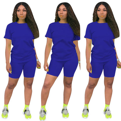 O-neck Crop Top + Short Sets 2 Piece Set For Women