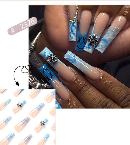 24 Pcs French Style Romantic Art Dating Nail Sets