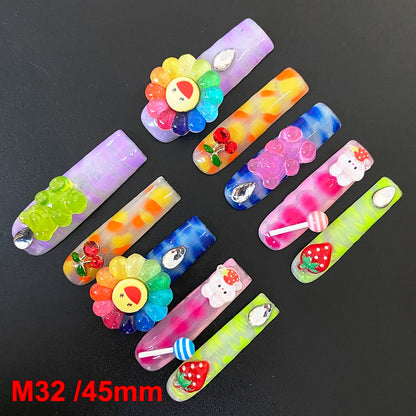 Wholesale Best Quality Durable Acrylic Handmade False Press on Nails 10PCS Luxury Long Ballerina Artificial Fingernail with Glue